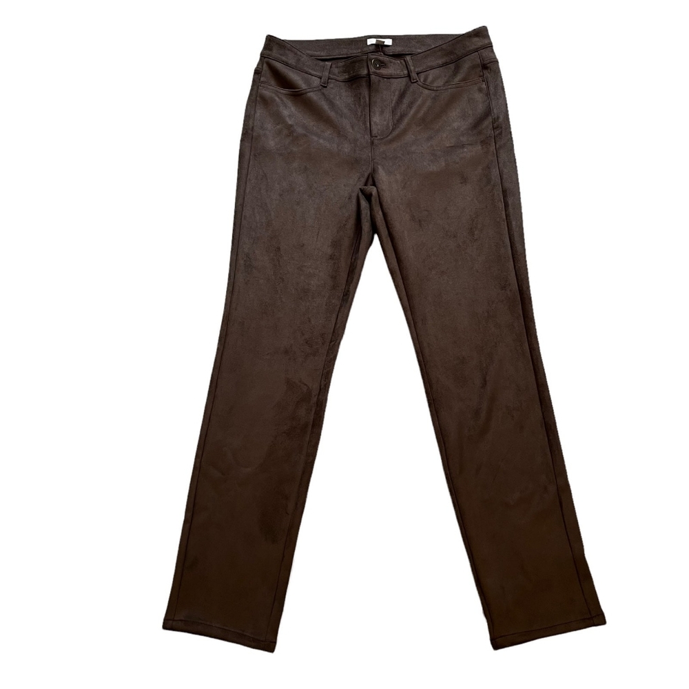 NWT J.Jill Faux Suede Mocha Pants sz 14